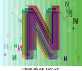 N Alphabet icon art