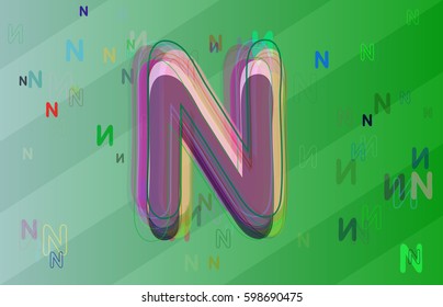 N Alphabet icon template