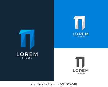 N Alphabet Letter Creative Polygonal Abstract vector logo