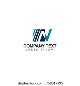n alphabet  letter elegance logo  for financial company consulting technology it computing 