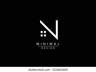 N alphabet letter icon with house or home real estate logo