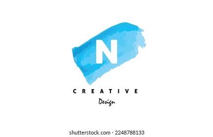 N alphabet letter logo creative watercolor logo design vector eps file