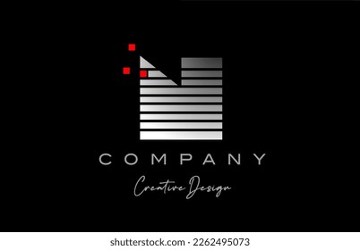N alphabet letter logo with geometric pattern line and dots. Corporate creative template design for business and company