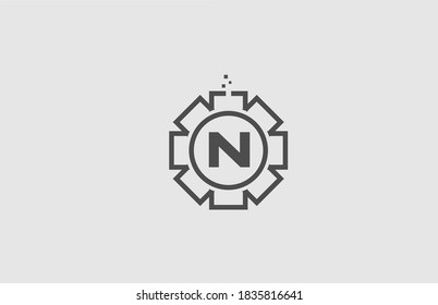 N alphabet letter logo icon in green color. Creative flower design for business and company 