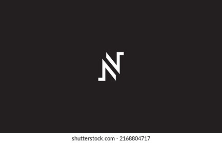 N Alphabet Buchstaben Logo Symbol in Schwarz-Weiß.