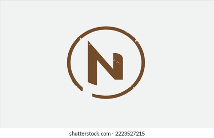 N alphabet letter logo icon in black and white