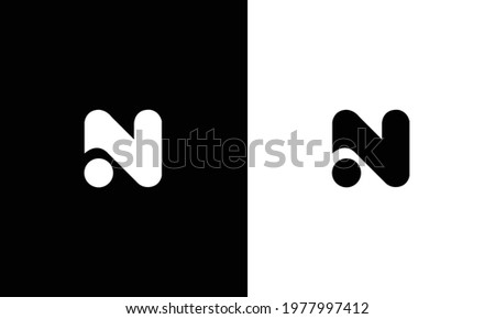 N alphabet letter logo icon in black and white. Stock fotó © 