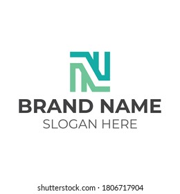 N Alphabet Modern Logo Design Concept