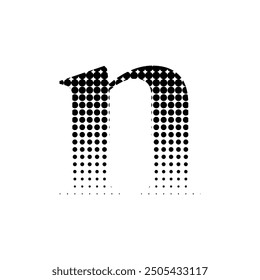n alphabet serif halftone dotted effect logo icon vector illustration eps