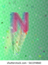 N Alphabet texture art