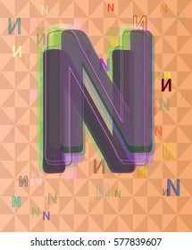 N Alphabet texture elements