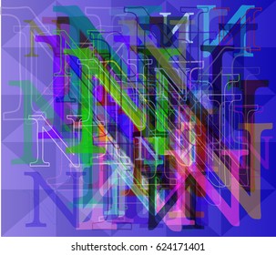 N Alphabet texture template