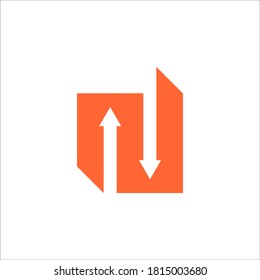 Signo vectorial de diseño de logotipo de flecha N
