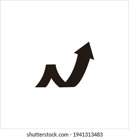 Signo de diseño vectorial de logotipo de flecha N 