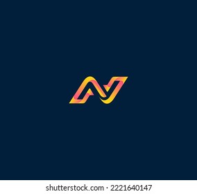 N, AV, elementos de plantilla de diseño de logotipo de letras VA. Logo de la letra digital abstracta moderna. Ilustración vectorial.