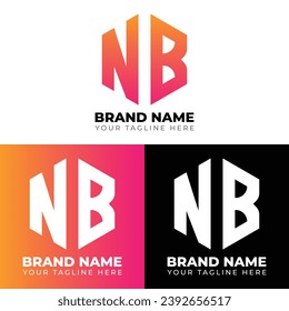 Logotipo de polígono de letras dobles N B, diseño del logotipo de dos letras N B, plantilla de diseño del logotipo del vector creativo minimalista