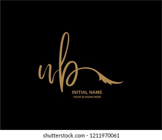 N B Initial Handwriting Logo Template