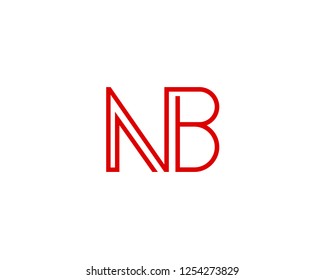 N B Initial logo template vector
