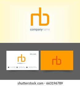N B joint logo design vector with business card template