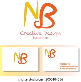 Logotipo abstracto de letras N y B para belleza, cosmética, boda, moda y negocios Gradiente