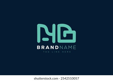Logo-Design N und B. NB abstrakte Buchstaben Logo-Monogramm. Dieses Logo-Design ist der Prozess der Erstellung eines visuellen Symbols, das eine Marke, ein Unternehmen oder eine Einzelperson repräsentiert.