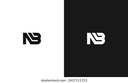 Logo inicial de N B NB BN en minimalista moderno 