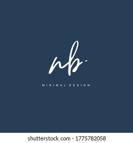 N B NB Initial handwriting or handwritten logo for identity. Logo with hand drawn style.