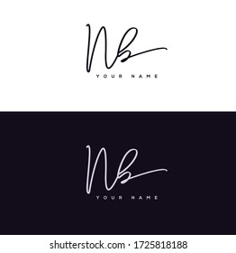N B NB Initial letter handwriting and signature logo.	
