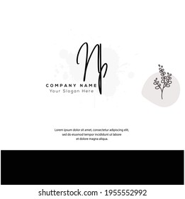 N B NB Initial letter handwriting and signature logo. Beauty vector initial logo .Fashion, boutique, floral and botanical