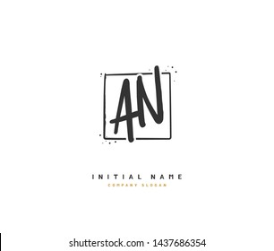 A N AN Beauty vector initial logo, handwriting logo of initial signature, wedding, fashion, jewerly, boutique, floral and botanical with creative template for any company or business.