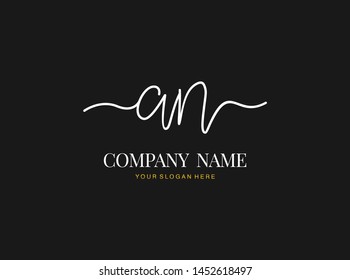 A N AN Beauty vector initial logo, handwriting logo of initial signature, wedding, fashion, jewerly, boutique, floral and botanical with creative template for any company or business.