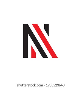 N A black red letter logo design vector