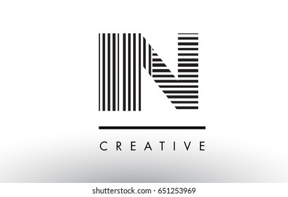 N Black White Letter Logo Design Stock Vector (Royalty Free) 651253969 ...