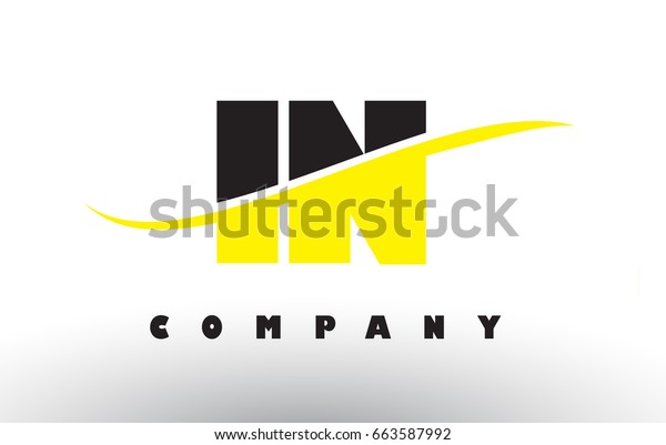 IN I N  Black and Yellow Letter Logo with White
Swoosh and Curved Lines.