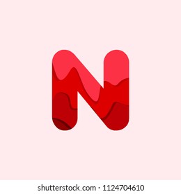 N Blood Font Vector Template Design Illustration