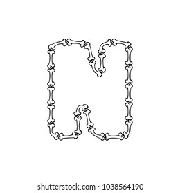 N Bone Letter Logo Icon Design
