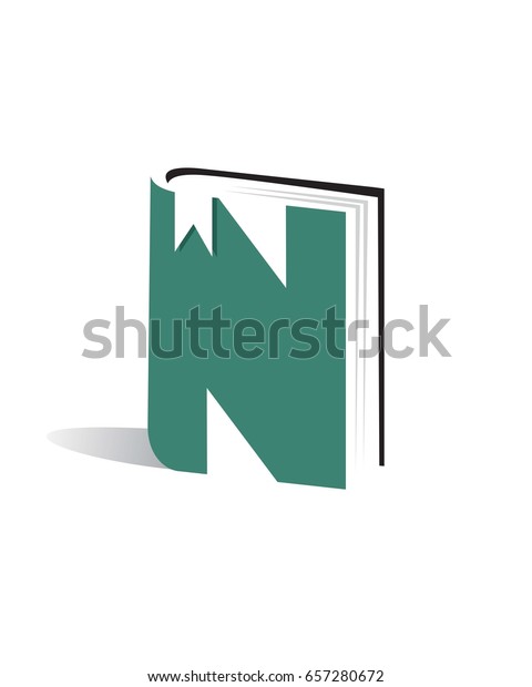 N Book Logo Vector Template Stock Vector Royalty Free