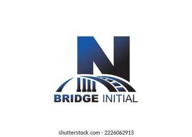 N bridge Letter logo template for your branding.
