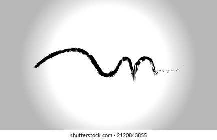 N Brush Stroke Letter Logo Design. Black Paint Logo Letter Icon with Elegant Vector Design.
