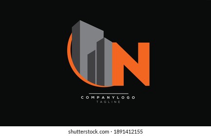 N BUILDERS icon monogram letter text alphabet logo design