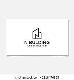 N BUILDING LOGO DESIGN VECTOR