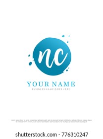 N & C initial splash logo template vector