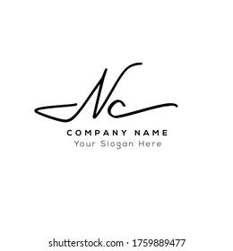  N C NC Initial letter handwriting and signature logo.	