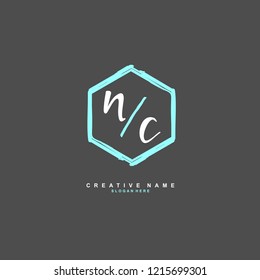 N C NC Initial logo template vector