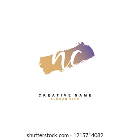 N C NC Initial logo template vector