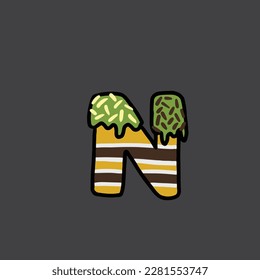 n from cake vector alphabet and number