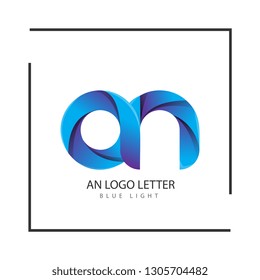 an a n circle lowercase design of alphabet letter combination with infinity suitable as a logo for a company or business - Vector
