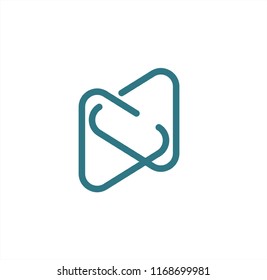 n, cnc, cc initials geometric line art company logo 