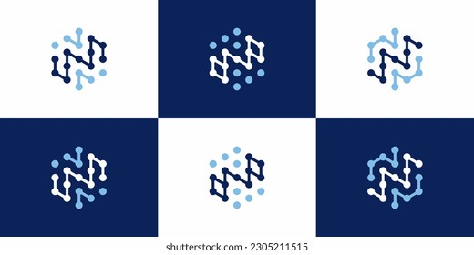 n conectar diseños de logotipo, símbolos de iconos moléculas elementos vectores