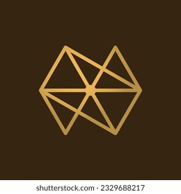 N connection monogram logo design. Simple, modern and clean line logo design branding